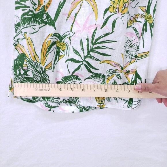 Rachel Zoe 100% Linen Multicolor Jungle Cheetah Monkey Wide Leg Modified Pants - Picture 5 of 14